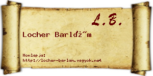 Locher Barlám névjegykártya