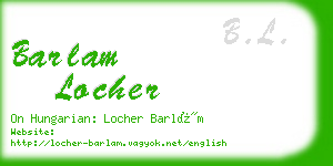 barlam locher business card